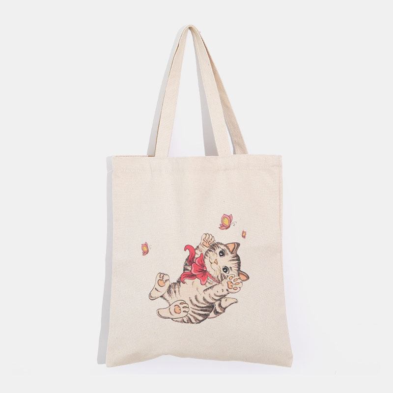 Kvinner Med Trykk Katt Pattern Skulderveske Fritids Shopping Bag