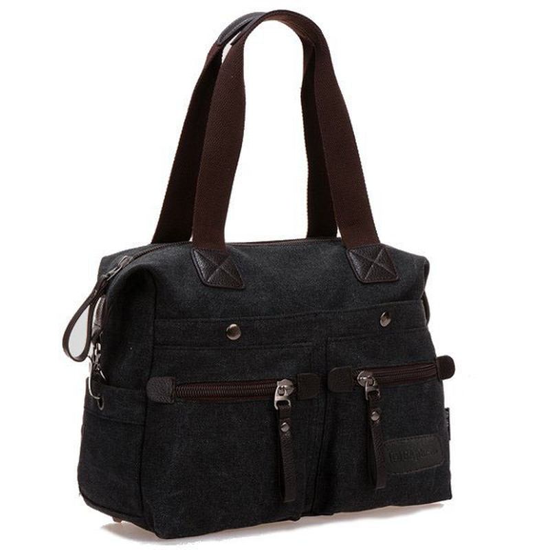 Kvinner Menn Canvas Multi Pocket Håndvesker Fritids Pute Skulder Crossbody Vesker