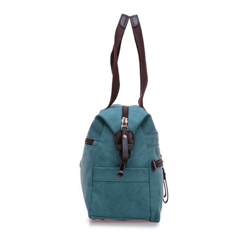 Kvinner Menn Canvas Multi Pocket Håndvesker Fritids Pute Skulder Crossbody Vesker