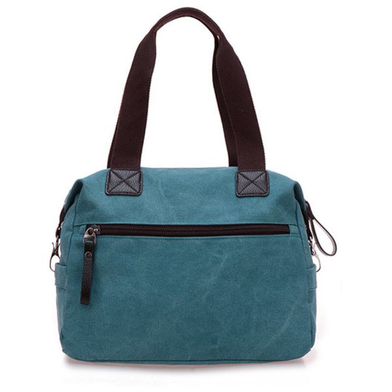 Kvinner Menn Canvas Multi Pocket Håndvesker Fritids Pute Skulder Crossbody Vesker