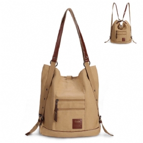 Kvinner Multi-carry Fritids Canvas Håndveske Skulderveske Satchel Ryggsekk