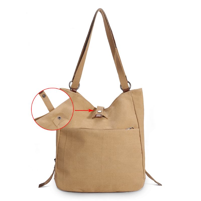 Kvinner Multi-carry Fritids Canvas Håndveske Skulderveske Satchel Ryggsekk