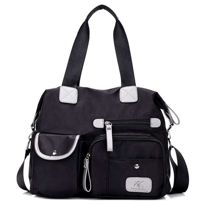 Kvinner Nylon Lett Vekt Multi Pocket Håndvesker Med Stor Kapasitet Crossbody-vesker