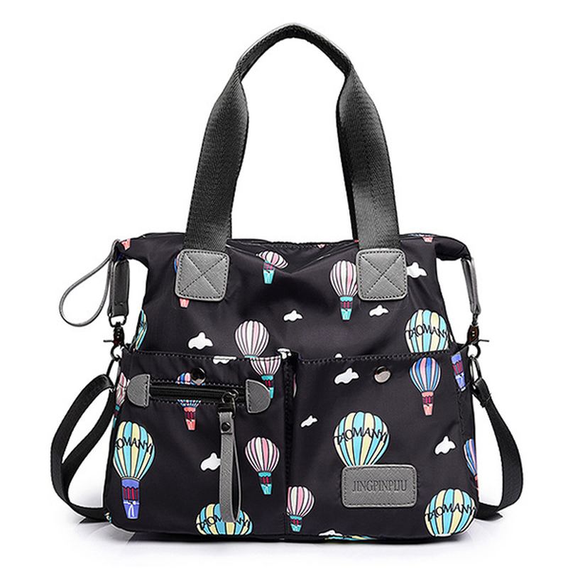 Kvinner Nylon Multi Pocket Vanntett Lett Håndveske Skulder Crossbody Bag