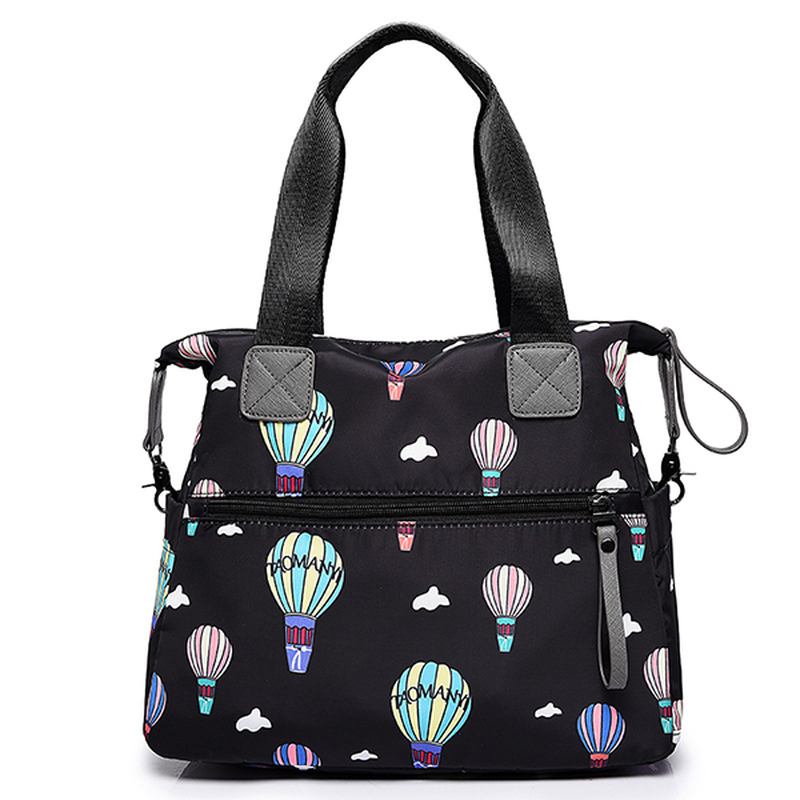 Kvinner Nylon Multi Pocket Vanntett Lett Håndveske Skulder Crossbody Bag