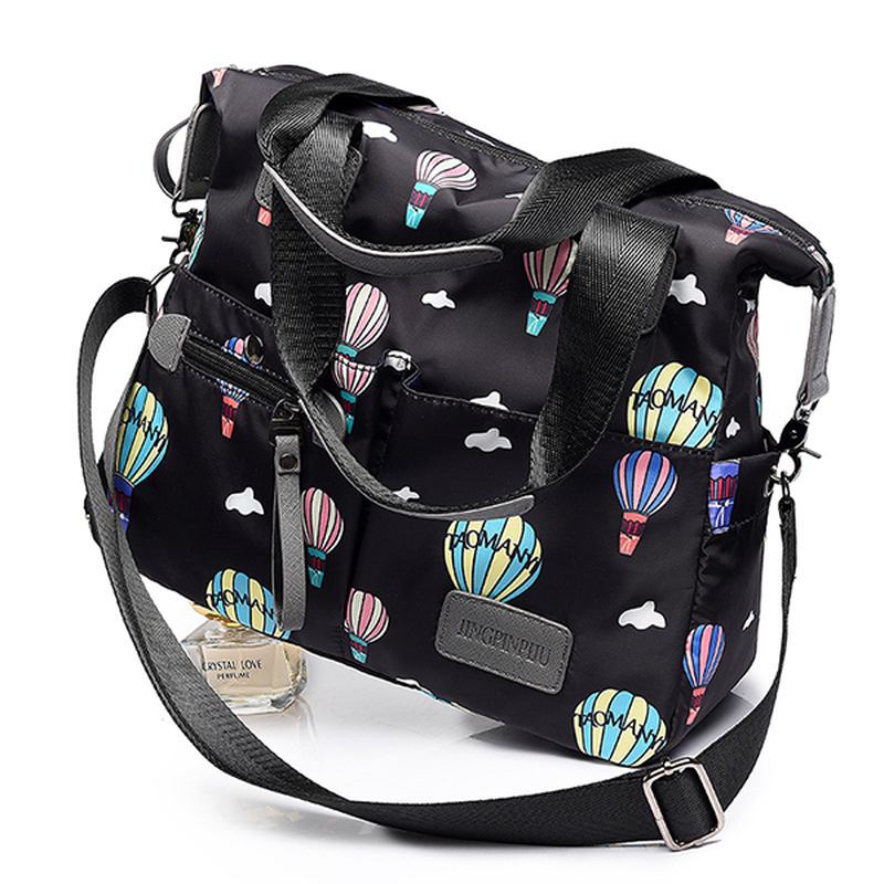 Kvinner Nylon Multi Pocket Vanntett Lett Håndveske Skulder Crossbody Bag