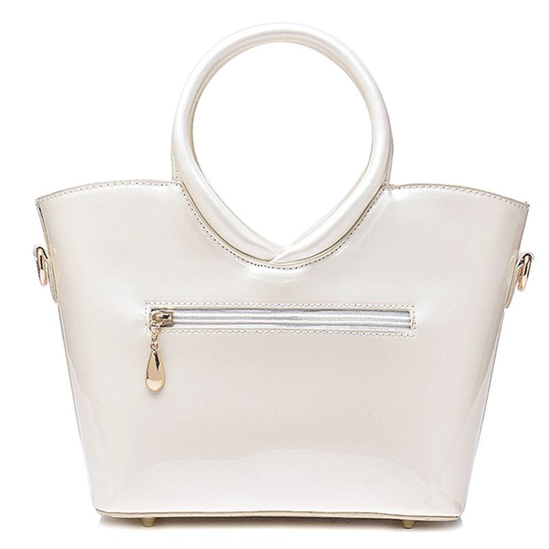 Kvinner Pearl Patent Leather Fargerik Blomstrete Handbag