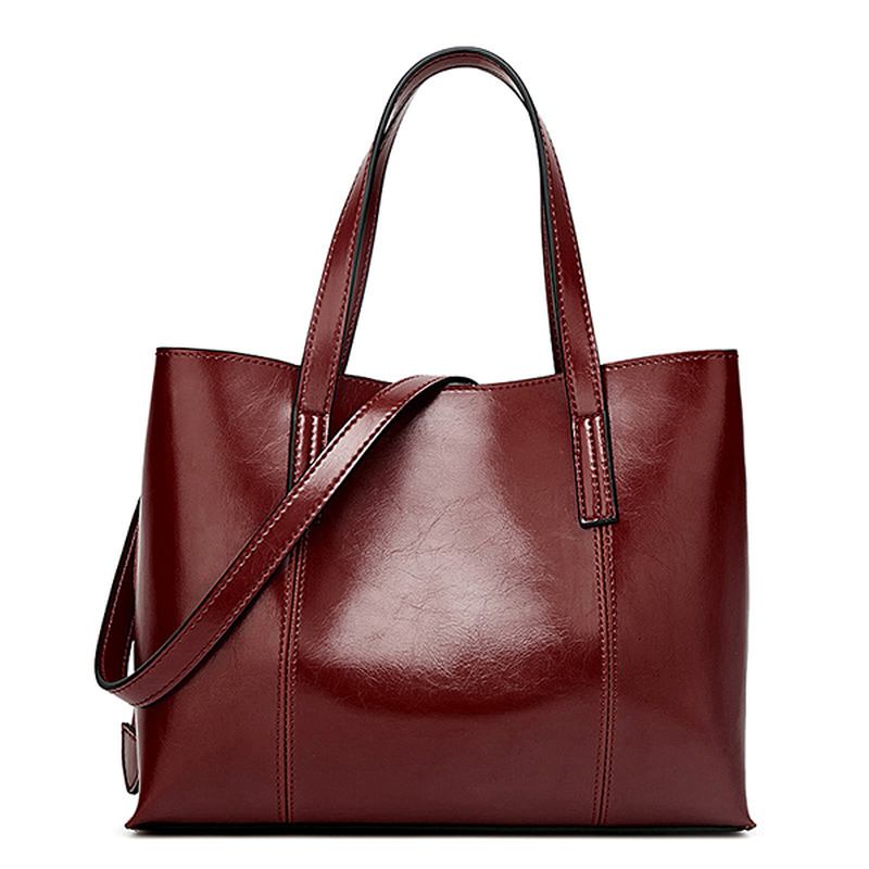 Kvinner Pu Leather Fritids Veske Med Stor Kapasitet Tote Bag