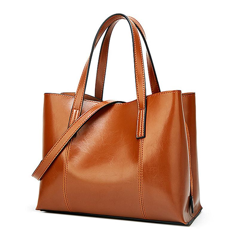 Kvinner Pu Leather Fritids Veske Med Stor Kapasitet Tote Bag