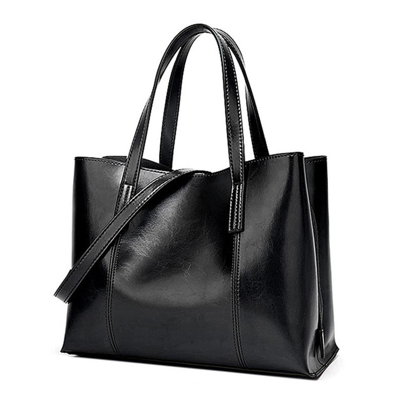 Kvinner Pu Leather Fritids Veske Med Stor Kapasitet Tote Bag