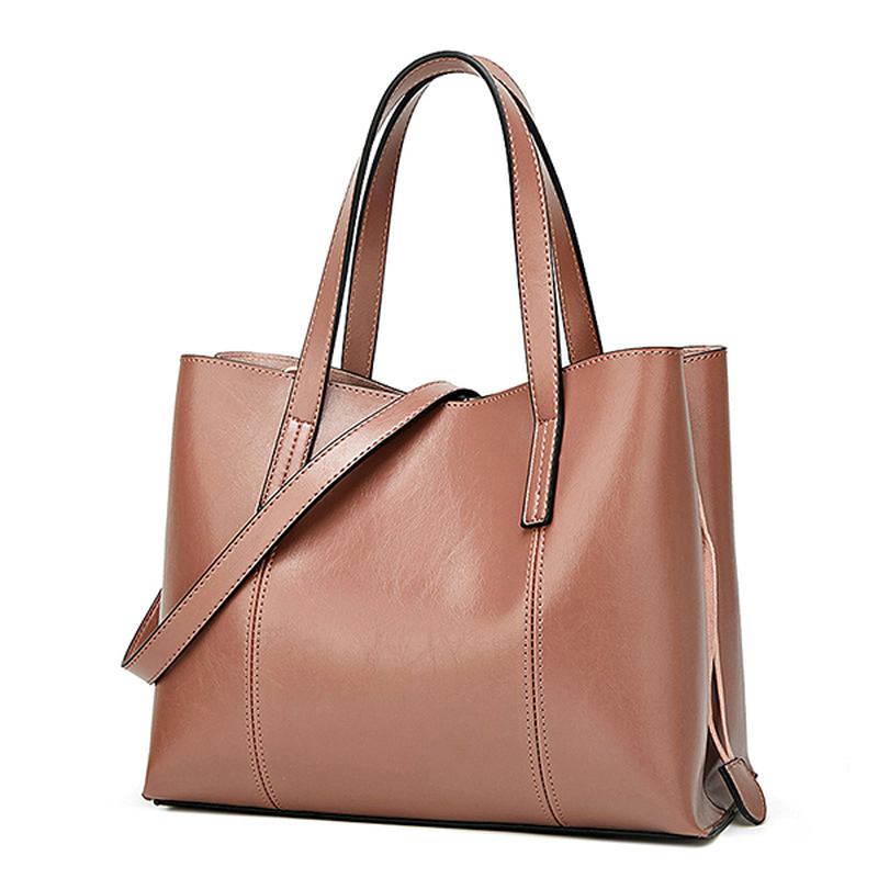 Kvinner Pu Leather Fritids Veske Med Stor Kapasitet Tote Bag