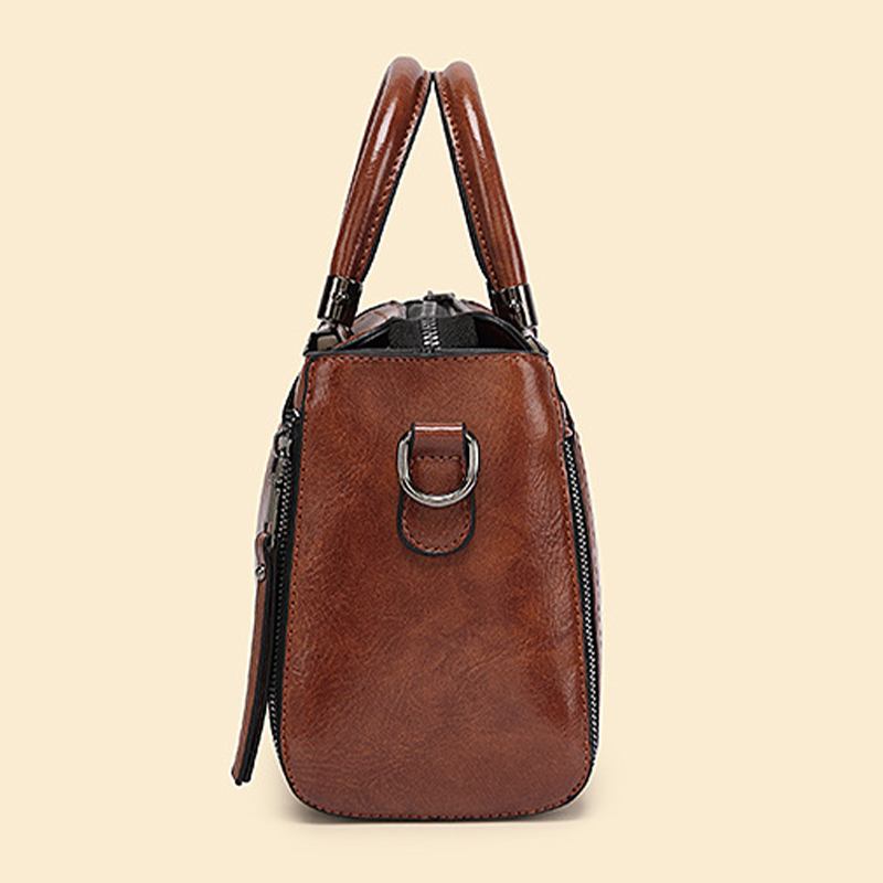 Kvinner Retro Crossbody Veske Med Stor Kapasitet Håndveske Satchel Veske