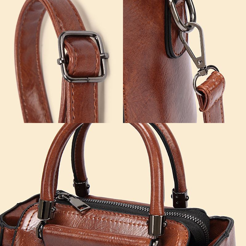 Kvinner Retro Crossbody Veske Med Stor Kapasitet Håndveske Satchel Veske