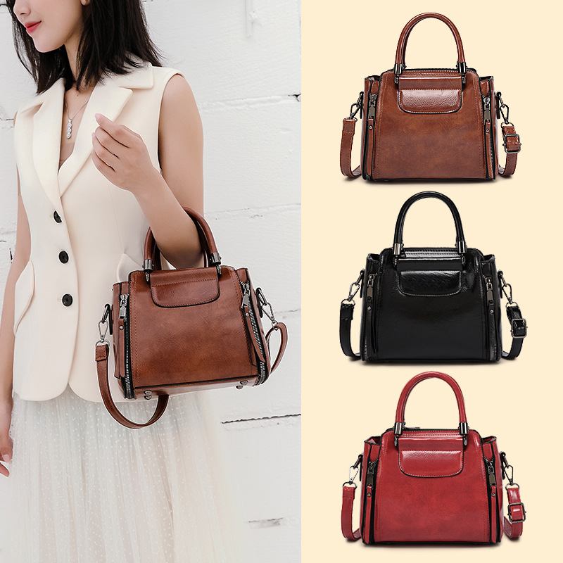 Kvinner Retro Crossbody Veske Med Stor Kapasitet Håndveske Satchel Veske