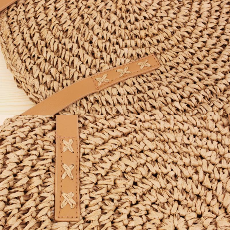 Kvinner Simplicity Stripe Straw Veske Håndvesker Tote Retro Beach Veske