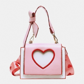 Kvinner Valentinsdag Hollow Out Love Brodert Crossbody Veske Skulderveske Håndveske