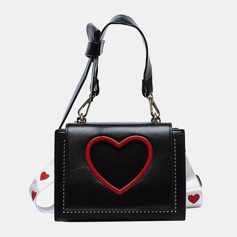 Kvinner Valentinsdag Hollow Out Love Brodert Crossbody Veske Skulderveske Håndveske