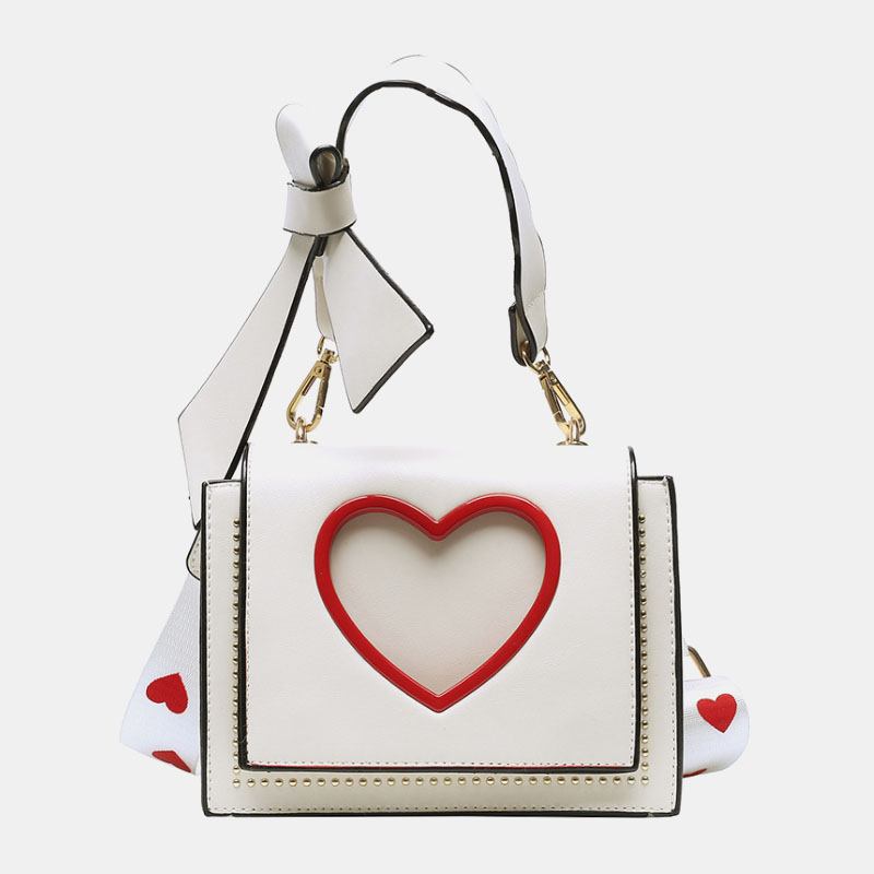 Kvinner Valentinsdag Hollow Out Love Brodert Crossbody Veske Skulderveske Håndveske