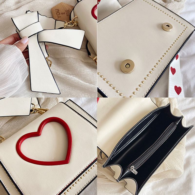 Kvinner Valentinsdag Hollow Out Love Brodert Crossbody Veske Skulderveske Håndveske