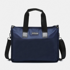 Menn Nylon Vanntett 14 Tommers Laptop Veske Multi-layers Kofferter Håndveske Crossbody Bag