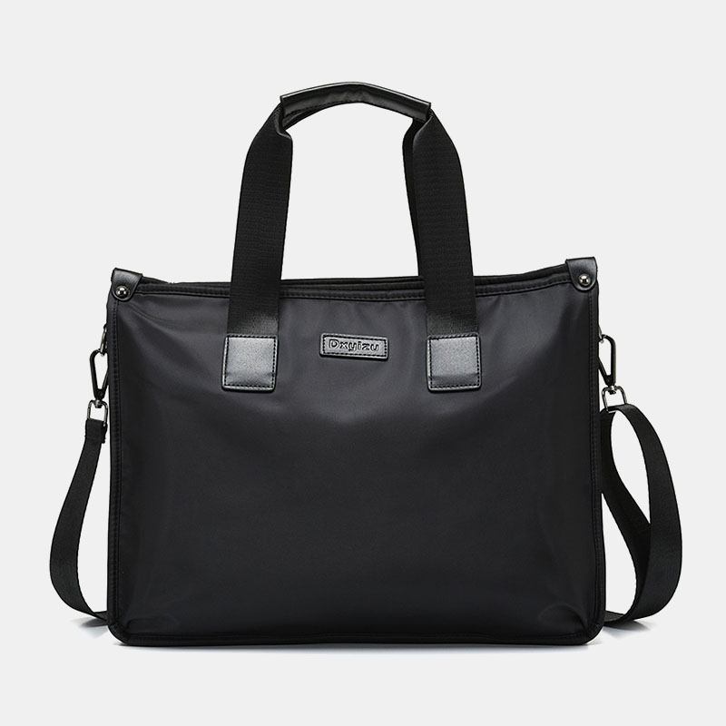 Menn Nylon Vanntett 14 Tommers Laptop Veske Multi-layers Kofferter Håndveske Crossbody Bag