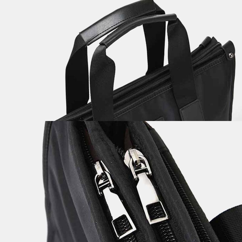 Menn Nylon Vanntett 14 Tommers Laptop Veske Multi-layers Kofferter Håndveske Crossbody Bag