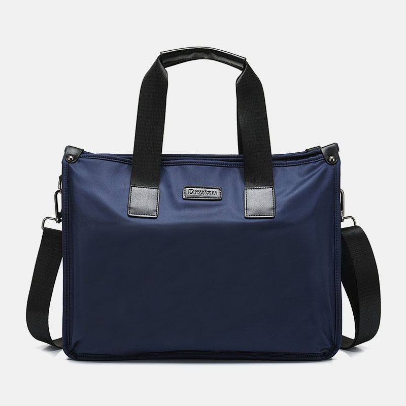 Menn Nylon Vanntett 14 Tommers Laptop Veske Multi-layers Kofferter Håndveske Crossbody Bag