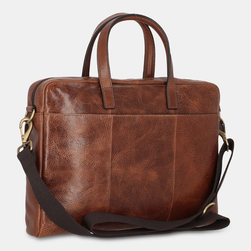 Menn Pu-skinn Vintage Business Allsidig Multi-lommer Lærerveske Koffert Multifunksjon Crossbody Veske Håndveske