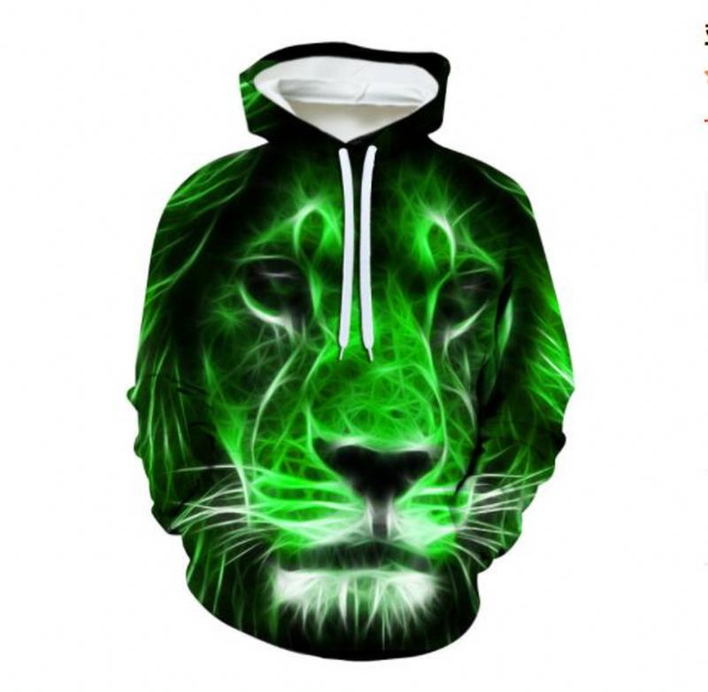 3d Digital Med Trykk Lion Baseball Uniform Hettegenser