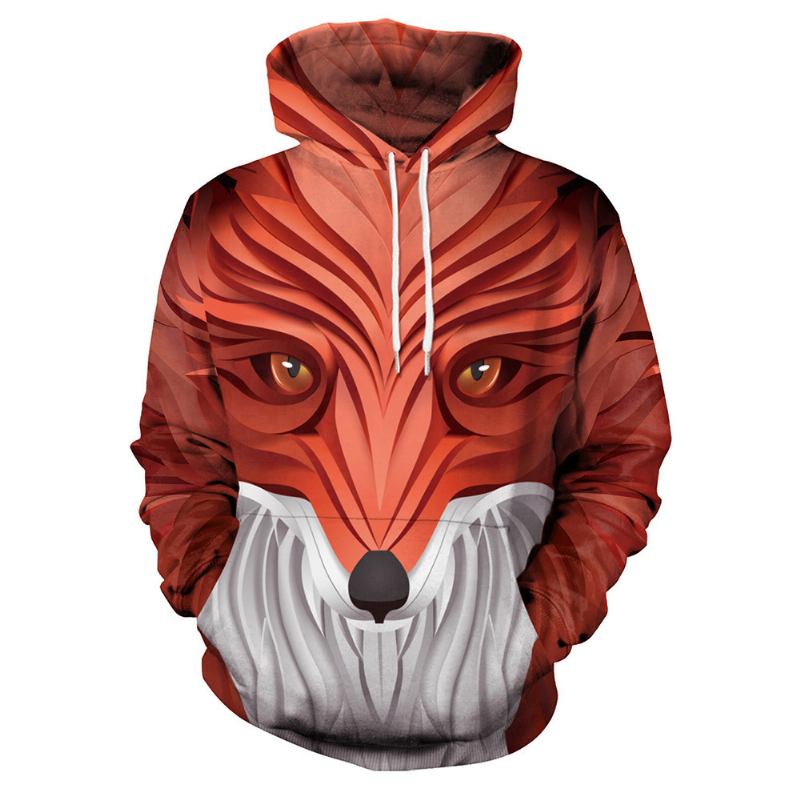 Fargerik Ni-tailed Fox 3d Digital Med Trykk Genser