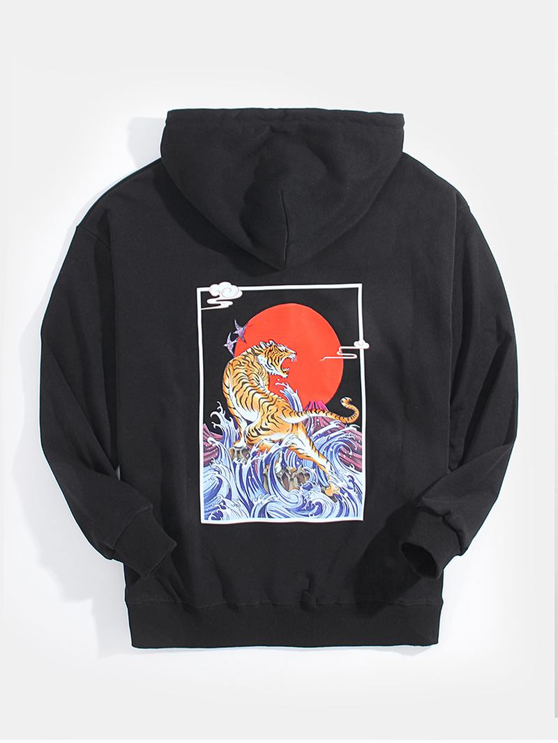 Herre Ukiyoe Tiger Back Graphics Lomme Hettegensere Med Snøring