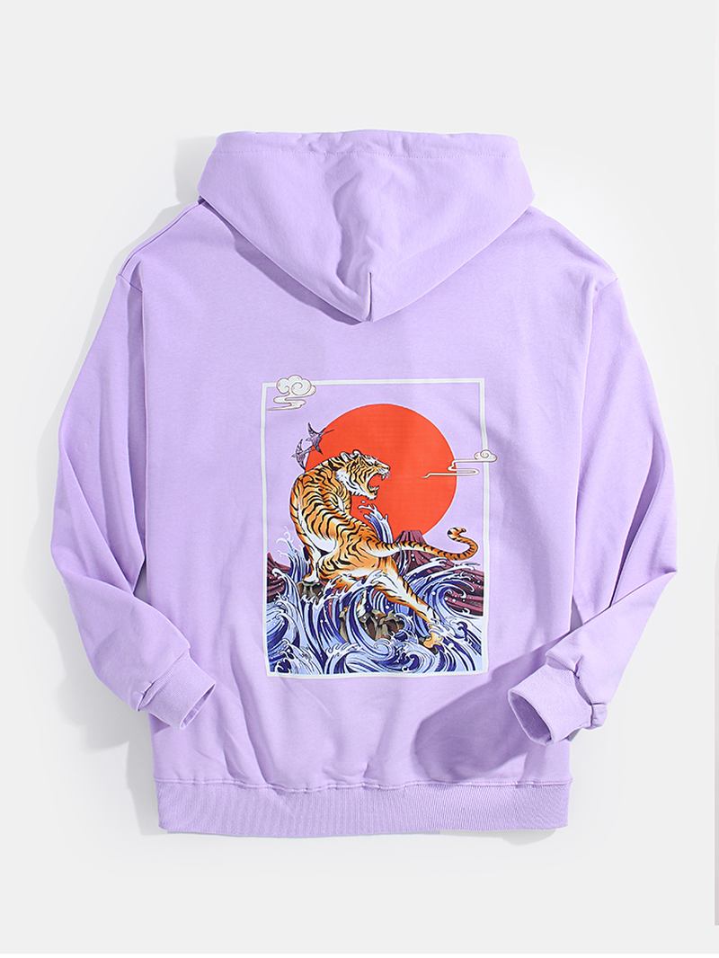 Herre Ukiyoe Tiger Back Graphics Lomme Hettegensere Med Snøring