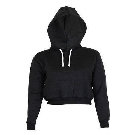 Høst Kvinner Hettegensere Solid Crop Hettegenser Langermet Genser Hettegenser Frakk Uformell Genser Topp Sudaderas