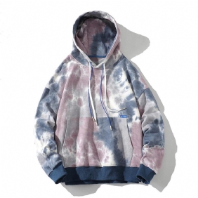 Høy Gram Hette Tie Dye Sweatshirt Hip Hop Løs