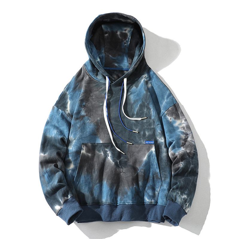 Høy Gram Hette Tie Dye Sweatshirt Hip Hop Løs