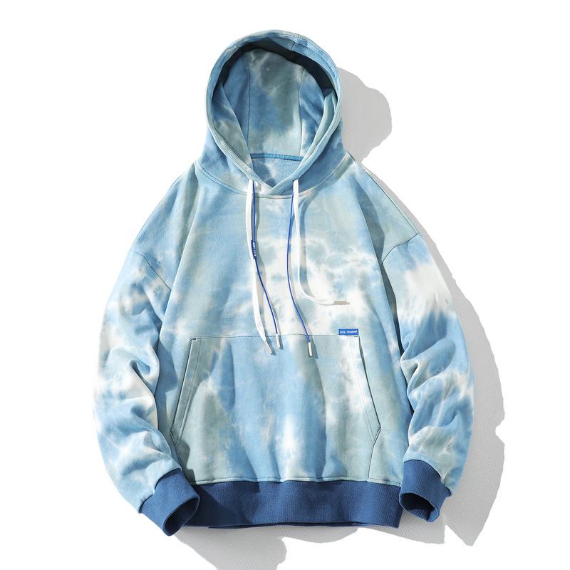 Høy Gram Hette Tie Dye Sweatshirt Hip Hop Løs