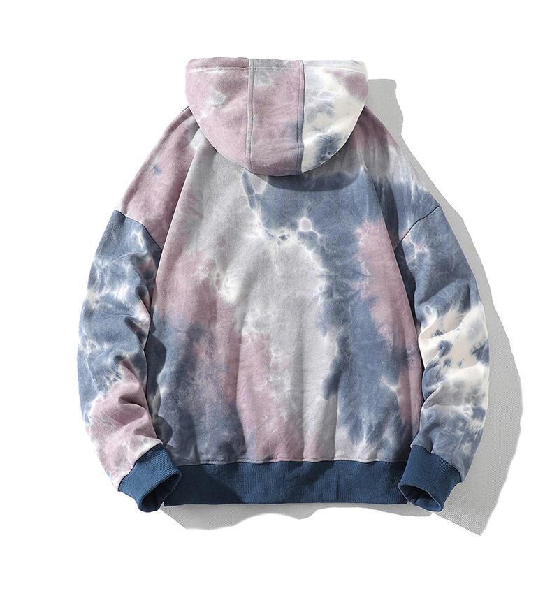 Høy Gram Hette Tie Dye Sweatshirt Hip Hop Løs