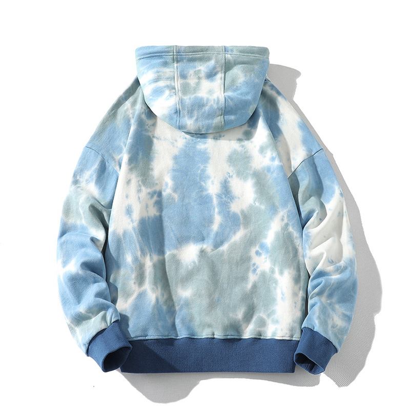 Høy Gram Hette Tie Dye Sweatshirt Hip Hop Løs