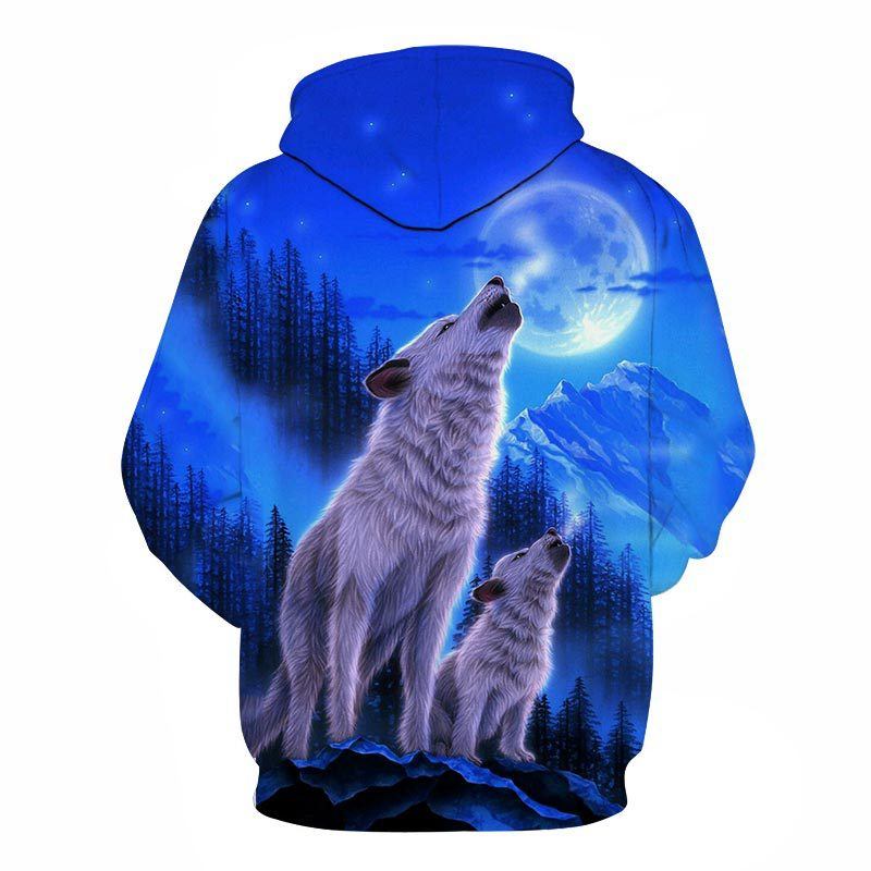 Lovers Wear 3d Wolf Digital Med Trykk Hette Baseball Uniform Høst Og Vinter Hettegenser For Menn Og Kvinner