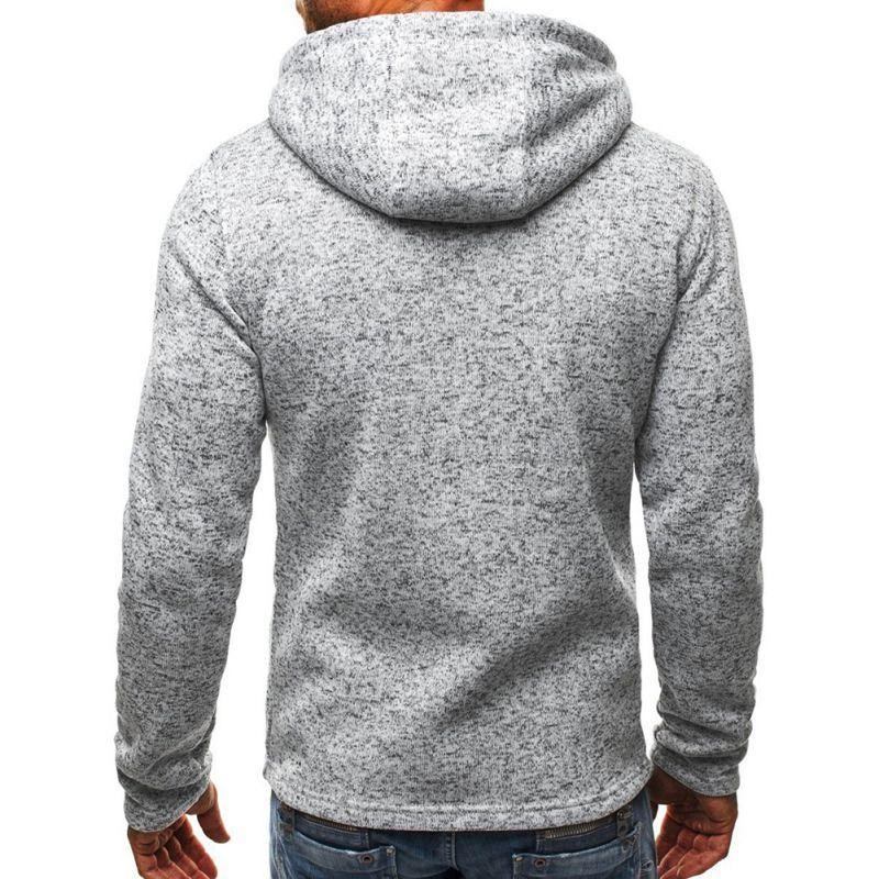 Plus Size Høst Langermet Hettegensere Genser Menn Glidelås Solid Sweatshirt Uformell Løs Moteklær Hip Hop Hettegenser