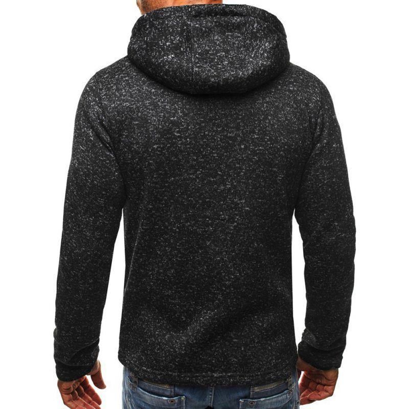 Plus Size Høst Langermet Hettegensere Genser Menn Glidelås Solid Sweatshirt Uformell Løs Moteklær Hip Hop Hettegenser