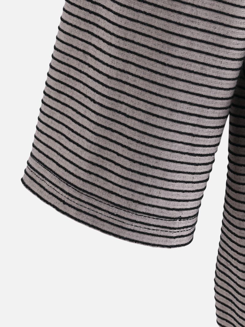 Pockets Stripe Uregelmessig Langermet Hettegenser