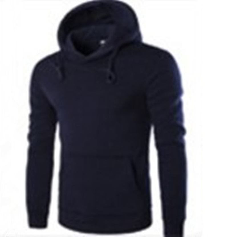 Pure Color Slim Herre Hette Langermet Uformell Enkel Pullover Genser