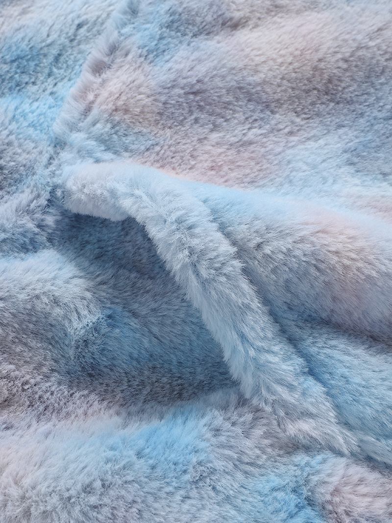 Tie-dye Plysj Fluffy Langermet Teddy-hettegensere For Menn Med Lomme