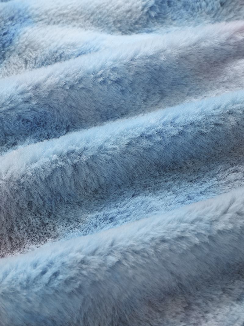 Tie-dye Plysj Fluffy Langermet Teddy-hettegensere For Menn Med Lomme