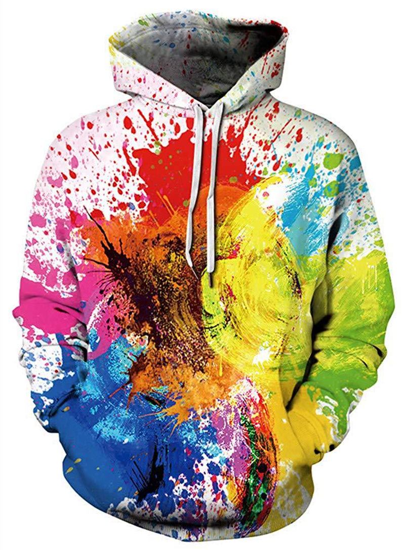 Unisex 3d Digital Med Trykk Pullover Sports Hettegenser