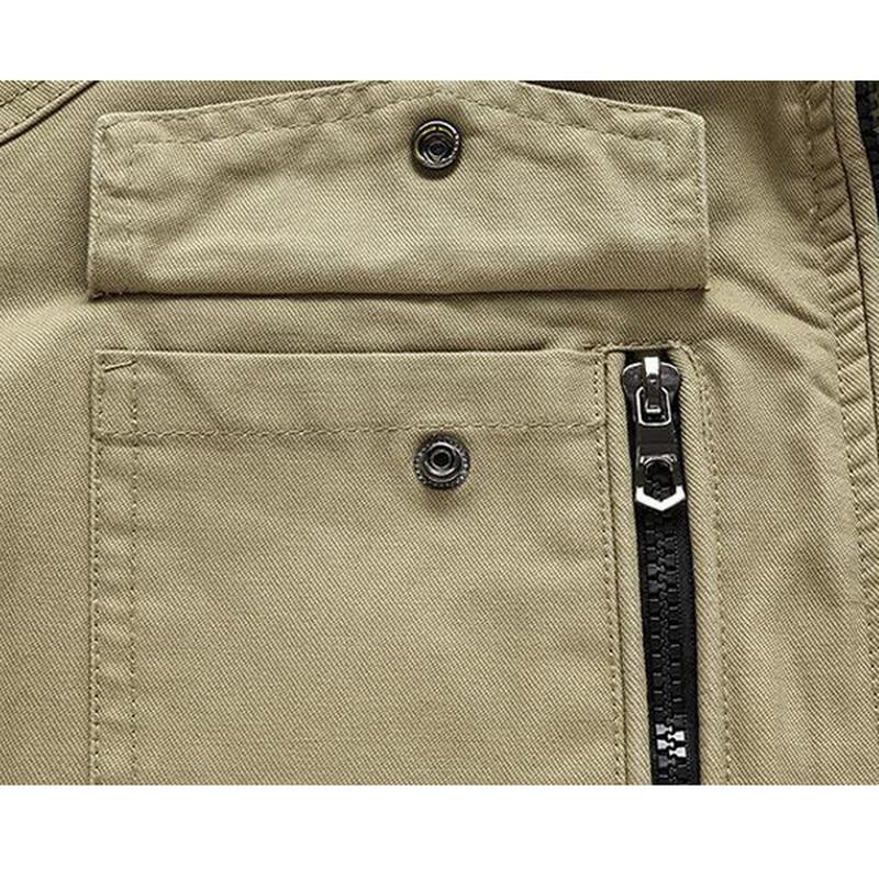 Herre Vår Høst Stand Collar Multi Pocket Outdoor Jacket