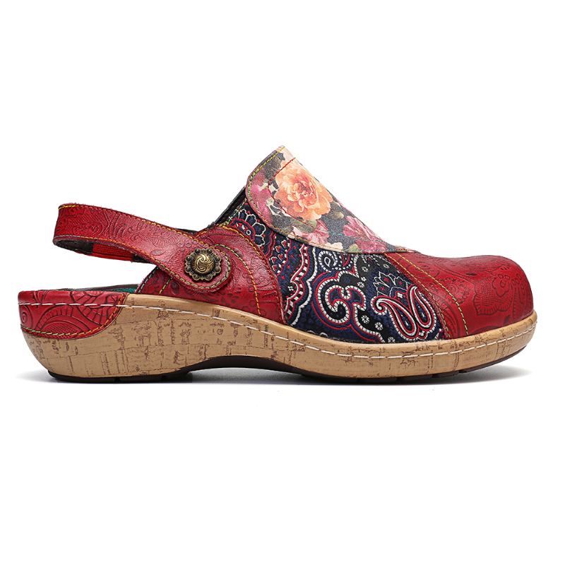 Kvinner Super Bloom Blomster Skjøting Retro Mønster Søm Slip On Flats