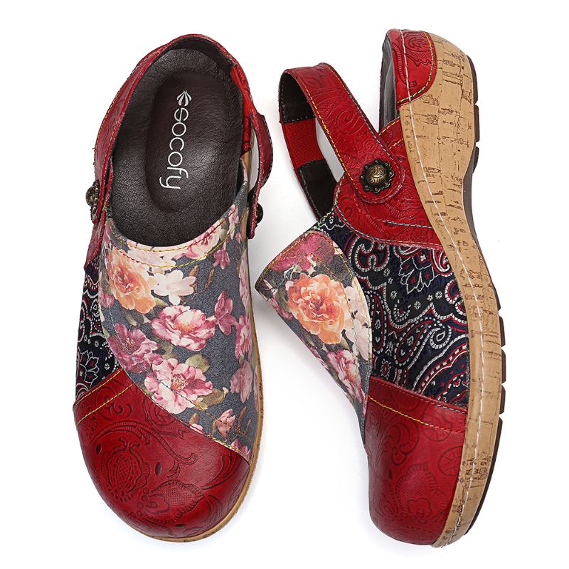 Kvinner Super Bloom Blomster Skjøting Retro Mønster Søm Slip On Flats