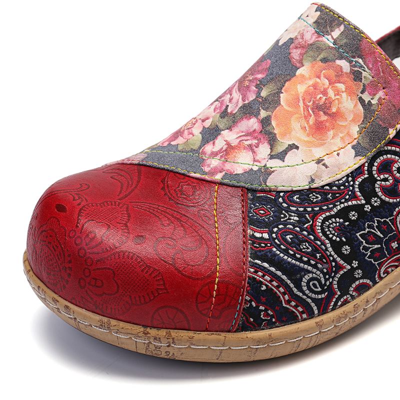 Kvinner Super Bloom Blomster Skjøting Retro Mønster Søm Slip On Flats